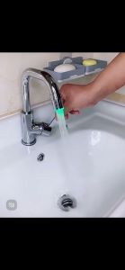 DuduMart Bathroom LED 3-Color Light-up Temperature Faucet Kitchen Glow Water Saving Faucet Aerator Nozzle Shower