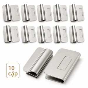 10/20 Cặp Nam Châm Rèm Cửa Bằng Thép Không Gỉ Từ Tính Chặn Ánh Sáng Kẹp Cố Định Khoảng Trống Có Thể Tái Sử Dụng Không Cần Khoan Cho Rèm Vải Polyester
