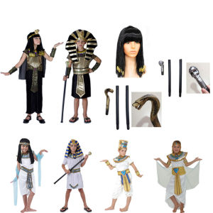 Children Egypt Costumes for Kids Boy Girl Cosplay Ancient Egypt Egyptian Pharaoh Cleopatra Prince Princess Scepter Costume