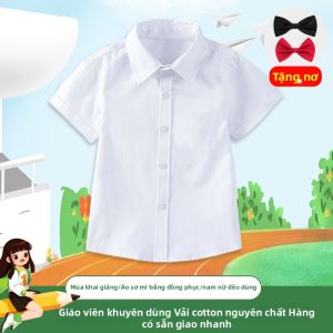 JIFANPAUL | Áo Sơ Mi Tay Ngắn Cotton Mùa Xuân/Hè cho Bé Trai và Bé Gái
