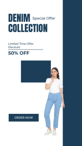 Fit Theory Celana Jeans Cargo Wanita Biru Muda Light Blue Celana Saku Samping Cewek Highwaist Loose Fit Denim Kekinian