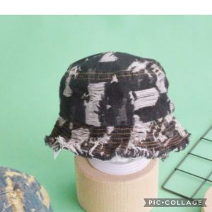 CAE - Topi Anak Laki Perempuan 2-5 Tahun Ripped Swag Jeans Bucket Hat Import