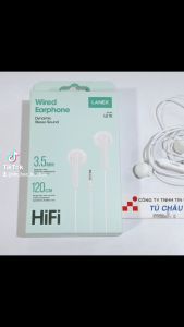 Tai nghe điện thoại Lanex LE10 / Đầu cắm 3.5mm míc trên dây dài 1.2m (Màu Trắng)