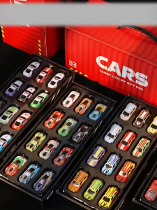 48PCS Alloy Pull Back Racing Cars with Double-sided Track Map Container Gift Box