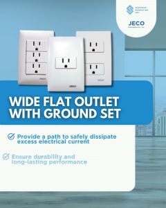 Focus Wide Flat Outlet with Ground Set