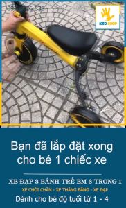 [Miễn ship] Xe đạp cho bé  Xe chòi chân Thăng bằng cho Bé 3in1  Hàng Có Tem Có Bàn ĐẠP
