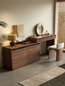 Mid-Century Modern Bedroom Dresser Vanity Solid Walnut