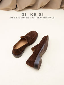 รองเท้าหนังแท้หุ้มข้อสวมสบายสไตล์วันหยุดสุดสัปดาห์แบบย้อนยุคทำมือ รองเท้าลำลองสำหรับผู้หญิงในฤดูใบไม้ผลิและฤดูร้อน รองเท้าแบบสวมสไตล์อังกฤษแบบสวมสบาย