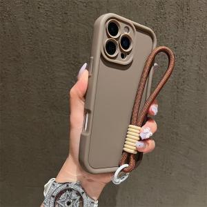 Luxury Colorful Lanyard Soft Silicone Phone Case For iPhone 17 16 15 14 13 12 11 Pro Max 16E X XR XS Max 7 8 16 Plus 17Air Cover