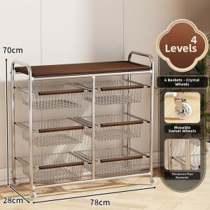 WANGXINGHEYUE | Vintage Style Multi-layer Mobile Storage Cart