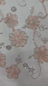 5 Yards African Lace Fabric 2026 Handmade Beaded Bridal Sequins Luxury Nigerian Embroidery High Quality for Wedding AT3022-A1
