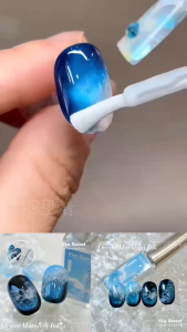 Cọ nét gel loang bọt biển màu trắng Via chính hãng chuyên dụng trang trí nail