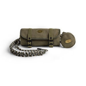 Maden Casual Canvas Cylinder Bag Commuter Sub-Mother Coin Purse Mens Crossbody Bag Leisure Pure Color Square Shape