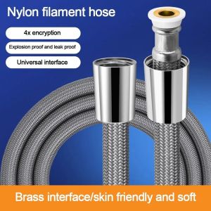 1.5/2.0 Meter Anti Winding Flexible Nylon Shower Hose Universal Interface Bath Shower High Pressure Durable Nylon Pipe