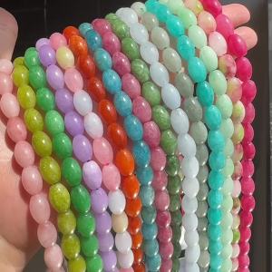 Đá Tự Nhiên Tourmaline Morganite Apatit Ngọc Hình Gạo Hạt 8X12 Mm Cho DIY Vòng Tay Trang Sức Làm Miếng Đệm Phụ Kiện 15