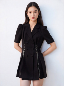 Vero Moda | Clearance Business Short Sleeve Double-Breasted Chain Dress