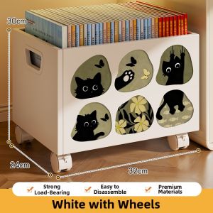 evesigar | Under Table Rolling Storage Box for Books