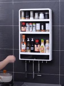 ชั้นวางของติดผนังห้องน้ำ กันน้ำ พลาสติกทนทาน พร้อมตะกร้าและตะขอ