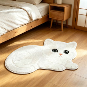 VIKAMA Cute Cartoon Cat Rug Soft and Absorbent Bathroom Rug Indoor and Outdoor Entryway Doormat Home Decor