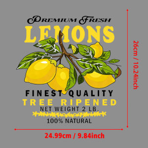 Fresh Lemons Finest Quality Tree Patch For Clothing Iron-On Transfers For T-Shirt DIY Washable StickerHeat Transfer Sticker