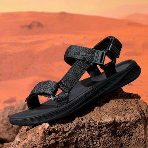 Black Mens Outdoor Casual Arch Support Sandals Anti-Slip Breathable Beach Holiday Sports Sandals for Summer Walking Size 40-45