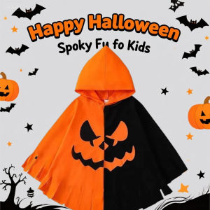 Halloween Child Boy Girl Cute White Ghost Demon Glow In The Dark Cape Cosplay Costume Kids Fancy Cloak Performance Party ﻿