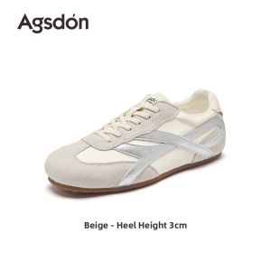 Agsdon | Thick Sole Inner Elevation White Leather Sneaker
