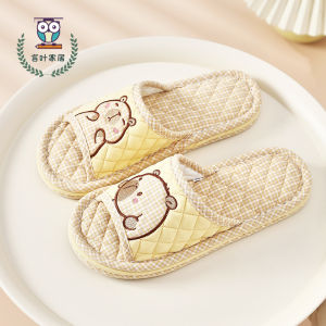 รองเท้าแตะผ้าฝ้ายสามชั้นหนาสไตล์ญี่ปุ่นสำหรับคู่รัก รองเท้าแตะสำหรับผู้หญิงในบ้าน ฤดูใบไม้ผลิและฤดูใบไม้ร่วง รองเท้าแตะในบ้าน กันลื่น ดูดซับเสียง