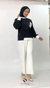 (Sseolshop X Arsya) Queen blouse atasan wanita kekinian 2025 / baju atasan wanita terbaru knit jumbo lengan panjang L XL XXL