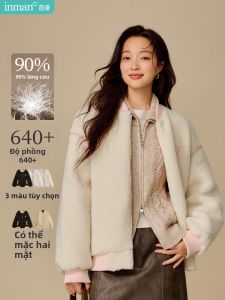 INMAN | Áo Khoác Lông Cừu Đôi Mặt Ấm Áp Cổ Batwing
