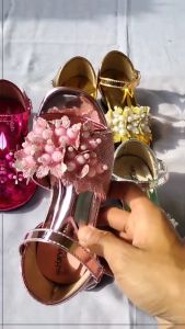 HARVIE HR03 - Sandal Anak Perempuan Heels Tali / Sendal Pesta Motif Mutiara Anak Lucu / Sendal Anak Cewek Viral Terbaru