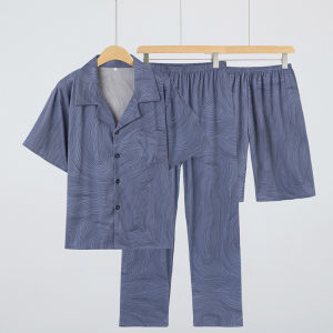 TUCANO | Breathable Sleepwear New Style Summer Short-sleeved Thin Three-piece Set