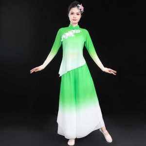 Quần Áo Biểu Diễn Cổ Điển Cho Nữ Quần Áo Tập Luyện Thể Thao Cổ Điển Thanh Lịch Đầm Dài Cho Biểu Diễn Khiêu Vũ