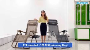 Ghế xếp thư giãn Sumika 179 NEW (tải trọng 300kg tặng khay đựng ly)