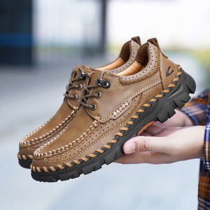 New German Camel Active Outdoor Leisure Leather Shoes Mens Authentic Leather Comfortable Breathable Soft Bottom Increase Big Head Leather Shoes