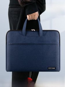 Thickened Canvas Laptop Briefcase Large Capacity Simple Design Zipper Meeting Document Bag for Men And Women Business Supplies
