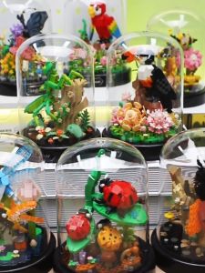 Mainan Bricks Bunga DIY Pot Tanaman Kotak Tampilan Untuk Dekorasi Desktop Mainan Balok