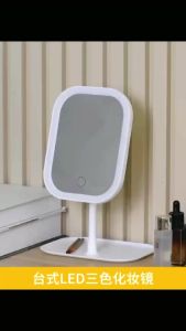 Niche Desktop Vanity Mirror 3 Color Light LED Makeup Mirror Touching Mirror Women Bedroom Dressing Mirror