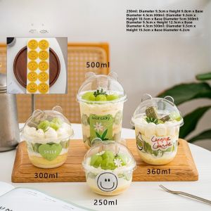 Disposable Dessert Cup 300/360ml Bobo Cup Mousse Packaging Box Fruit Box Cake Packing Box Sweetened Snack Container Kitchen Cooking