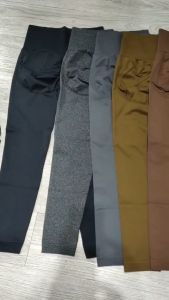 Quần dài nữ tập gym yoga aerobic thể thao lưng cao chun mông chất liệu thun dệt kim BINSPORTS Q163