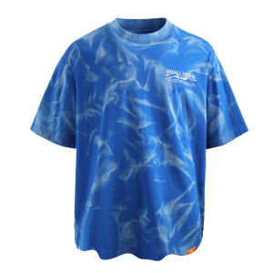 STK Smalltownkid Water Ripple Short Sleeve T-shirt Silk Screen round Neck American Retro Casual Street Chinese Fad