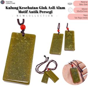 Kalung Liontin Kesehatan Natural Batu Alam Giok Sojol Melon Halmahera