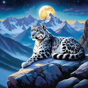 Snow Leopard Pattern DIY Diamond Arts Colorful Painting Kit without Frame DIY 5D Diamond Arts Colorful Painting Kit Wall Art