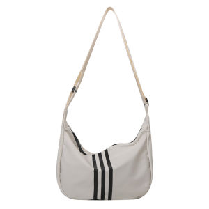 Fashionable Canvas Crossbody Bag Womens Lightweight Sport Travel Dumpling Bag Casual Versatile Single Shoulder Slant Bag