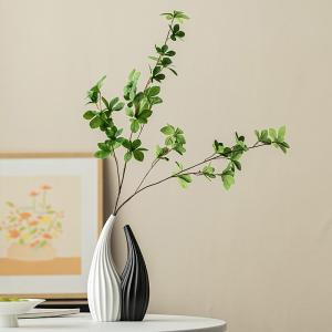 Modern Minimalist Ceramic Flower Vase Simulated Green Plant Clock Flower Pot for Living Room Decor Luxury Sensation Decoration