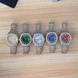 Đồng hồ nam thương hiệu Huaqiangbei đồng hồ quartz Submariner đính kim cương hip-hop lịch bầu trời đầy sao kinh doanh vi mô