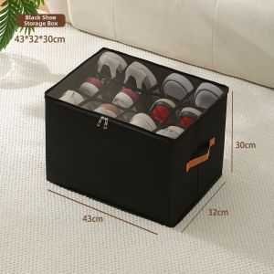 MANJIELI | Transparent Foldable No-assembly Required Shoes Storage Box