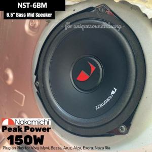 Nakamichi NST-6BM 6.5" Mid Bass Car Speakers Plug and Play for Myvi Viva Axia Bezza Alza Aruz accused Speaker Kereta NST NST