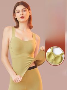 miiow | Warm Fleece Lined Ladies Vest Seamless Underwear Thickened Inner Wear Autumn Winter Cat Person Brand One Piece Wool Blend Top