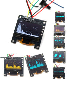 0.96" OLED Music Spectrum Display Analyzer Stereo Audio Atmosphere Light Power Amplifier Level Indicator Rhythm Lamp VU Module
